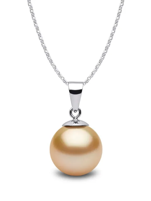 Yoko London 18kt white gold Classic 9mm Golden South Sea pearl pendant necklace