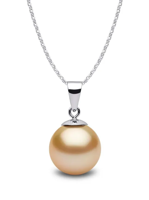 Collier Classic 9 mm en or blanc 18ct à pendentif en perle de mer du Sud - Yoko London - Modalova