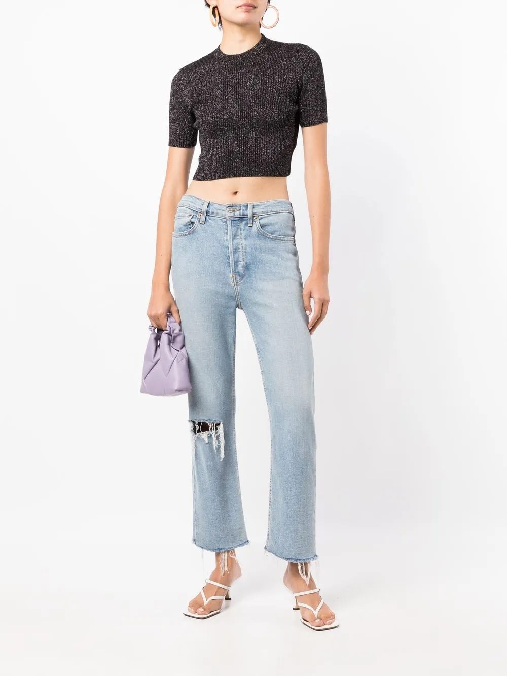 Gcds Metallic top - Zwart
