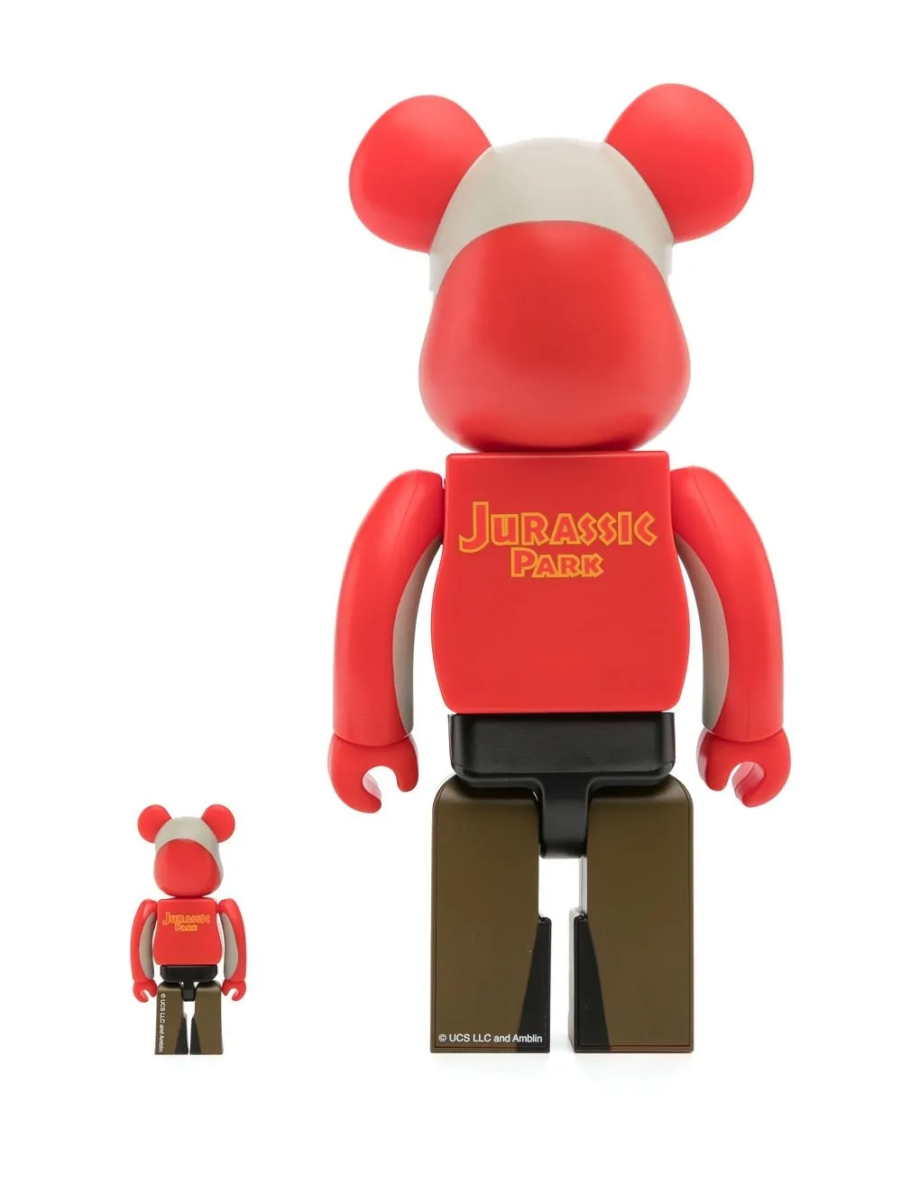 Shop Medicom Toy Jurassic Park Be@rbrick 100% And 400% Figure Set In Red