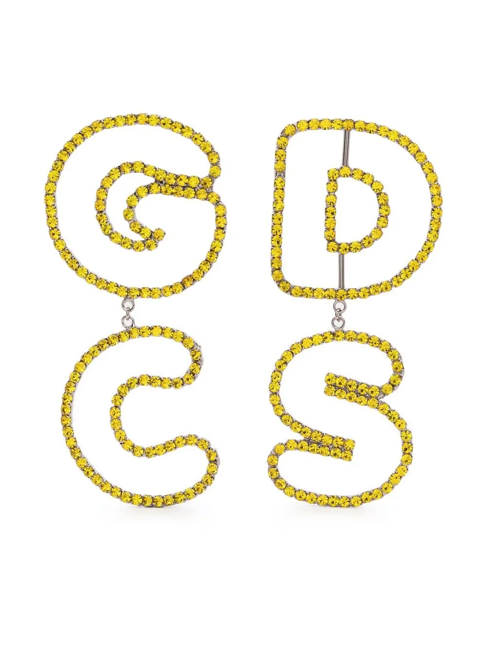

Gcds crystal.embellished logo drop earrings - Yellow