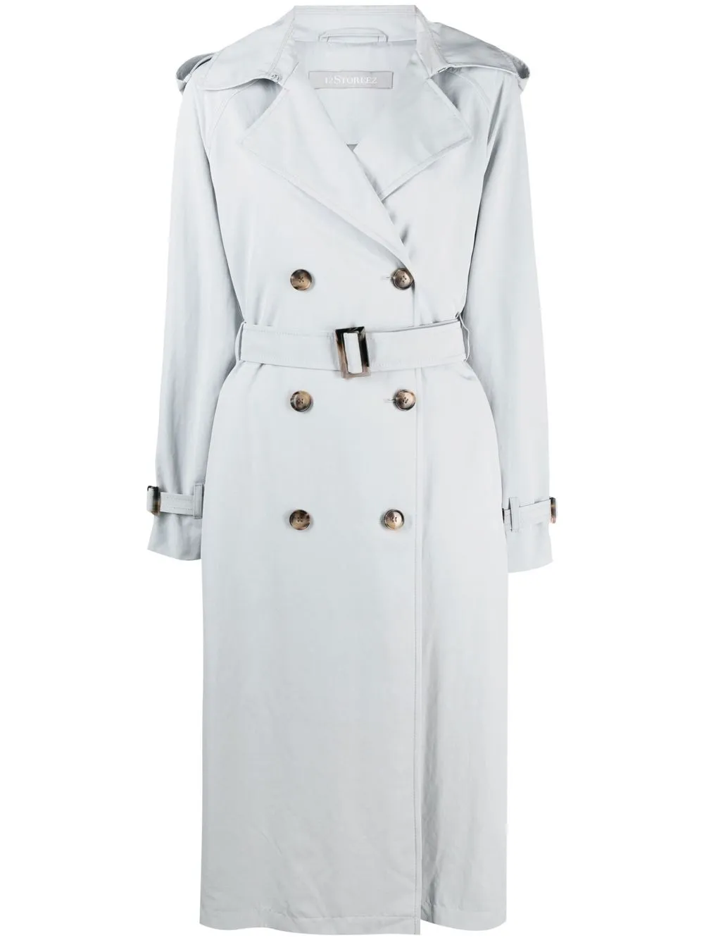 

12 STOREEZ gabardina con doble botonadura - Gris
