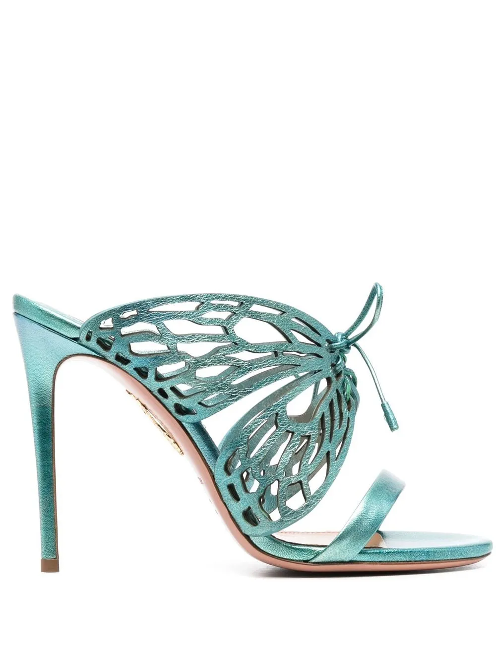 

Aquazzura butterfly leather 115mm mules - Blue