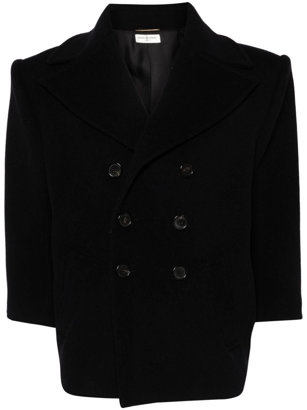 Saint Laurent double-breasted wool coat - Blue