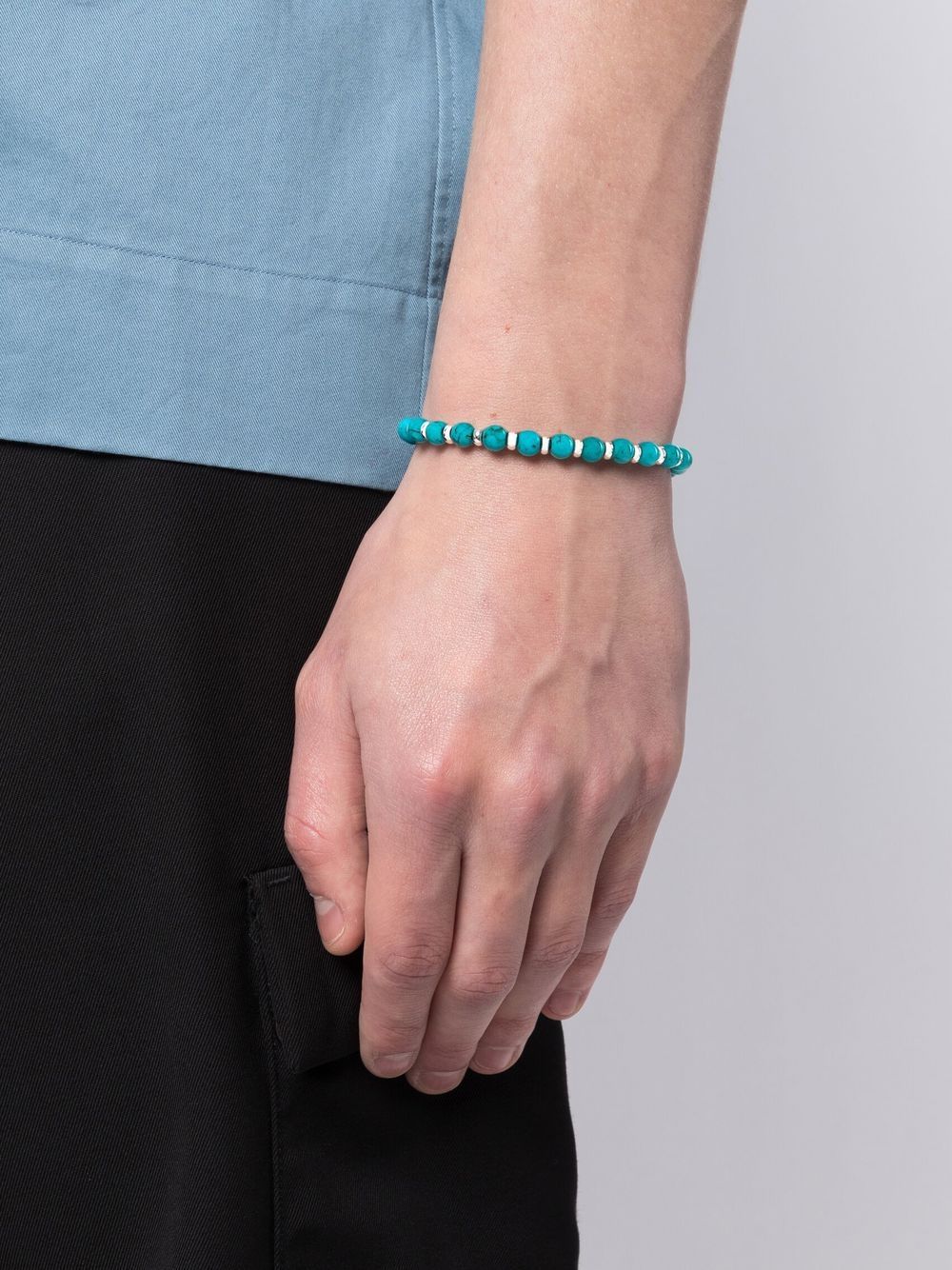 Shop Dower & Hall Beaded Gemstone Bracelet In Blau