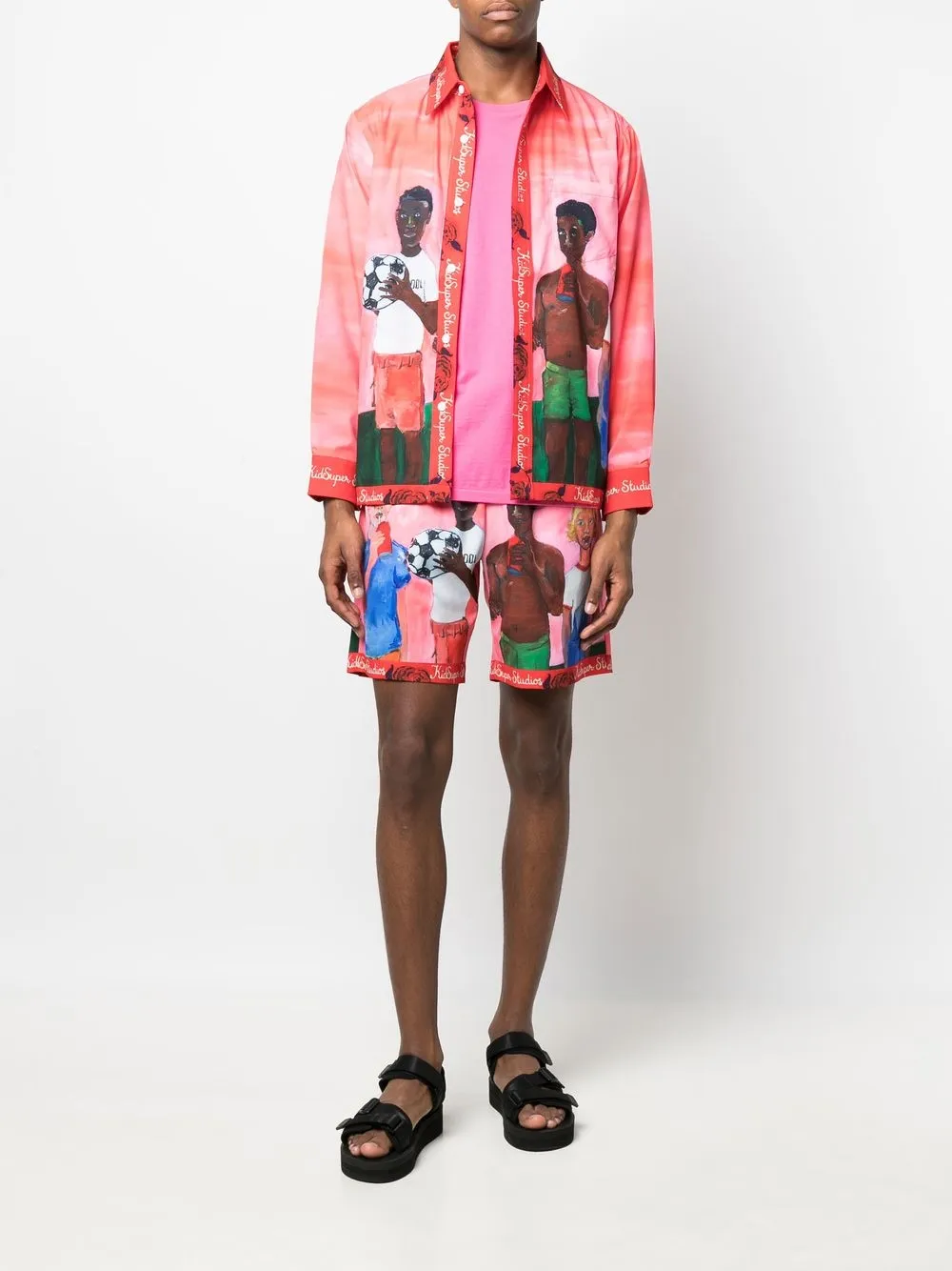 KidSuper Drawstring Graphic Print Shorts Farfetch