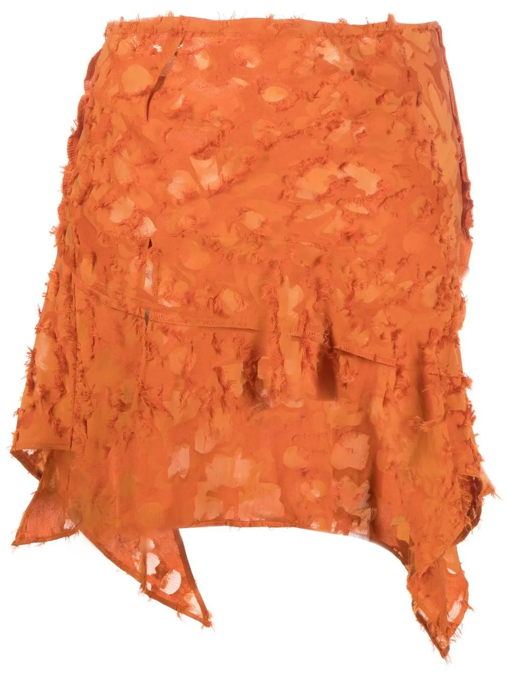 

Collina Strada asymmetric textured mini skirt - Orange