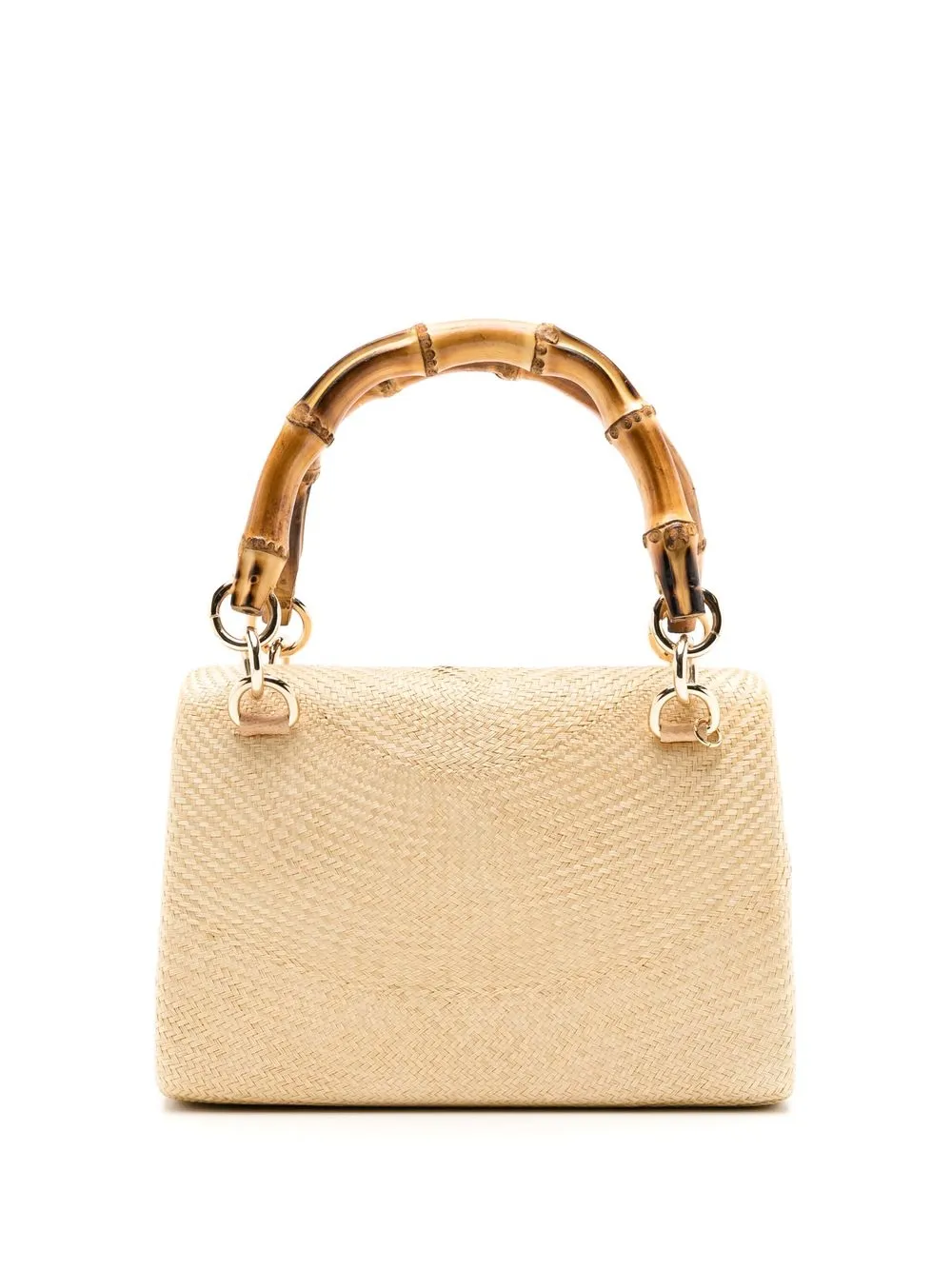 

SERPUI Valentina bamboo-handle tote bag - Neutrals