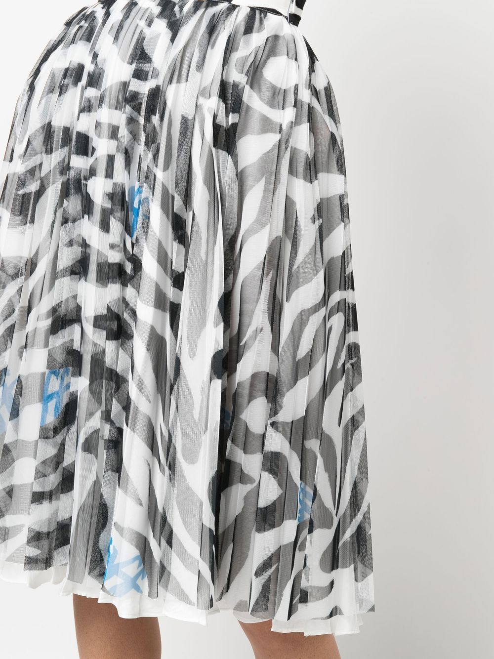 Shop Off-white Zebra-print Midi Skirt In Black