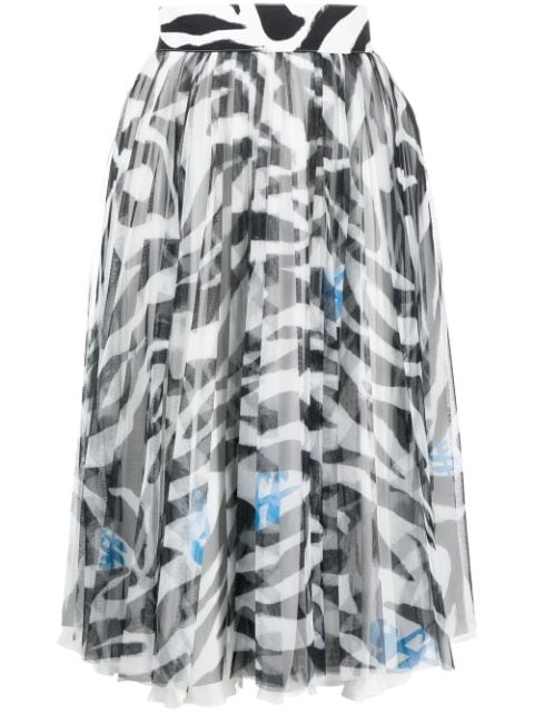 Off-White zebra-print midi skirt