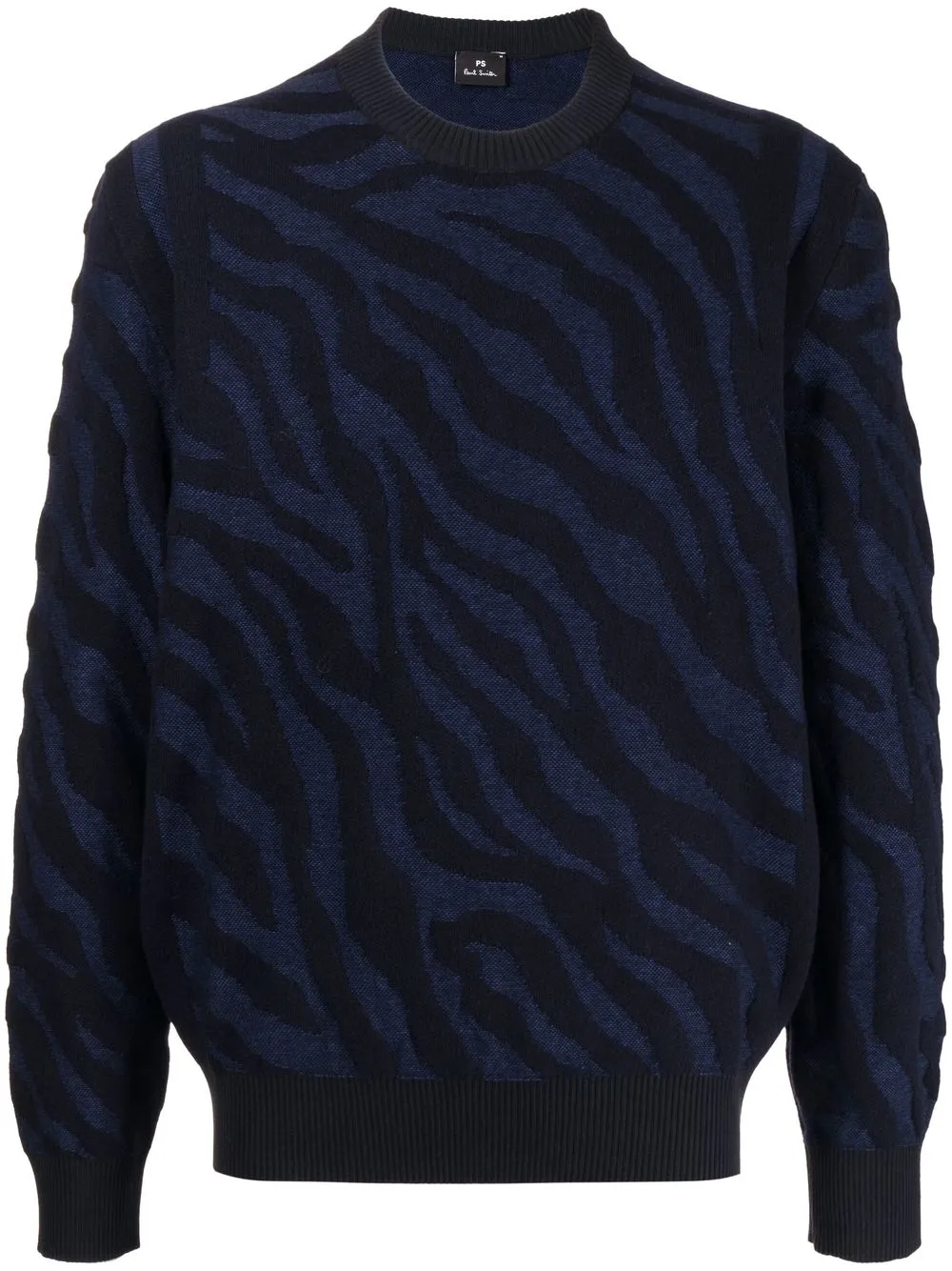 

PS Paul Smith tiger-print crew-neck jumper - Blue