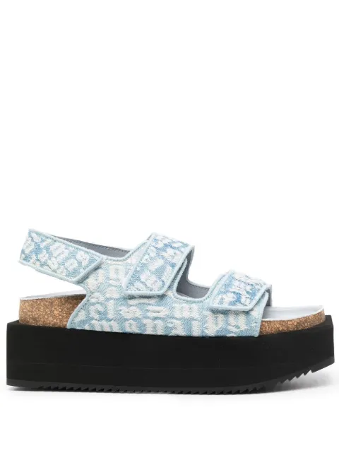 Palm Angels monogram jacquard platform sandals
