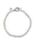 DOWER AND HALL T-bar fastening pearl bracelet - White
