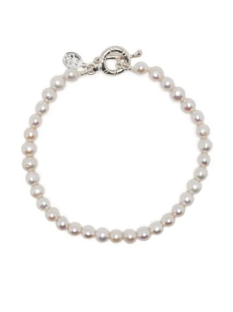 DOWER AND HALL pulsera con perla y cierre de barra T