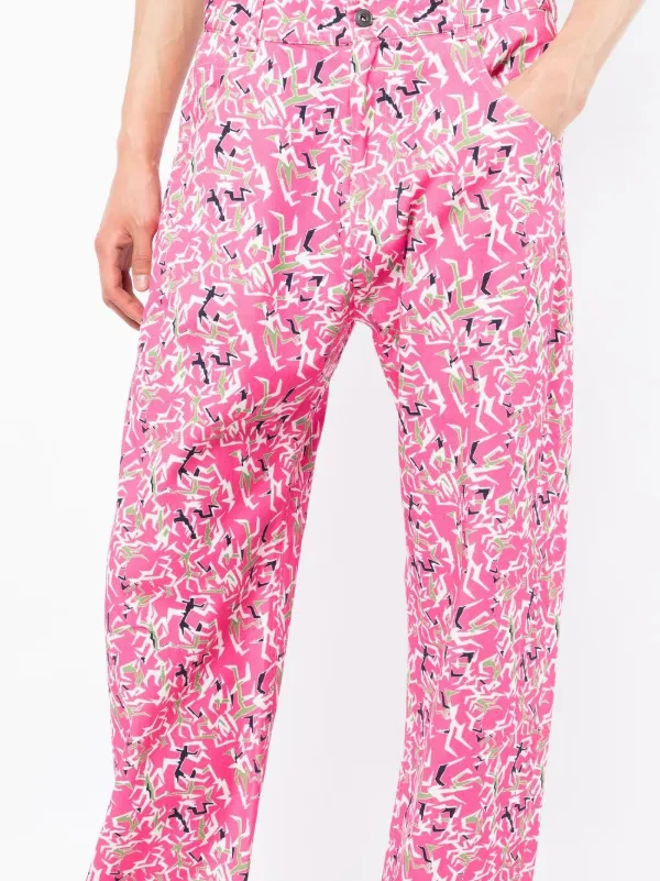 PACCBET abstract-print five-pocket straight-leg Trousers - Farfetch