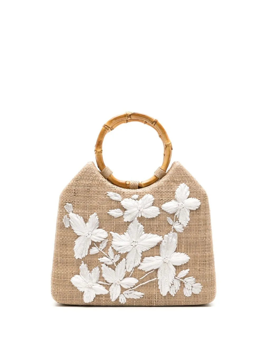 

SERPUI floral-embroidered tote bag - Neutrals