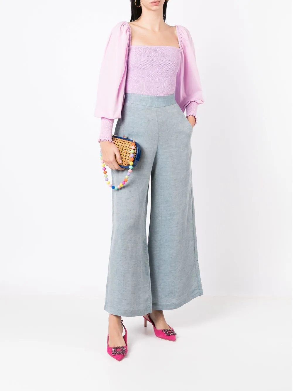 SERPUI Mia geweven clutch - Bruin