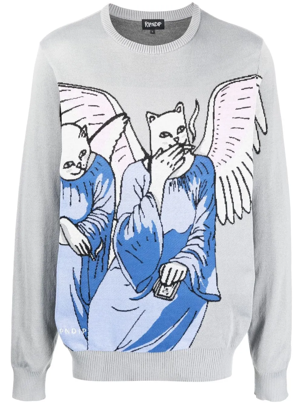 

Ripndip intarsia-knit jumper - Grey