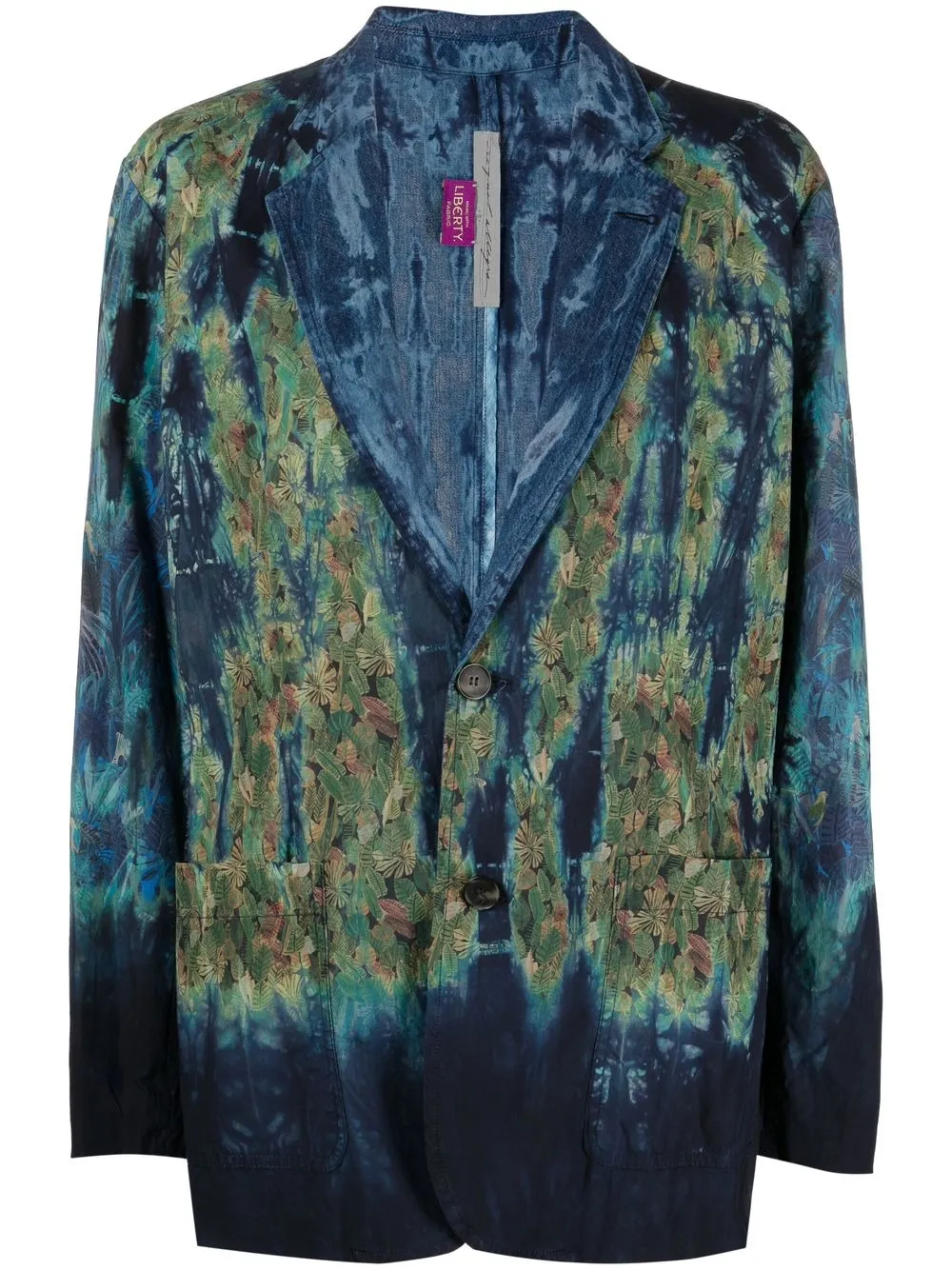 Raquel Allegra x Liberty blazer à imprimé tie dye - Bleu Top Merken Winkel