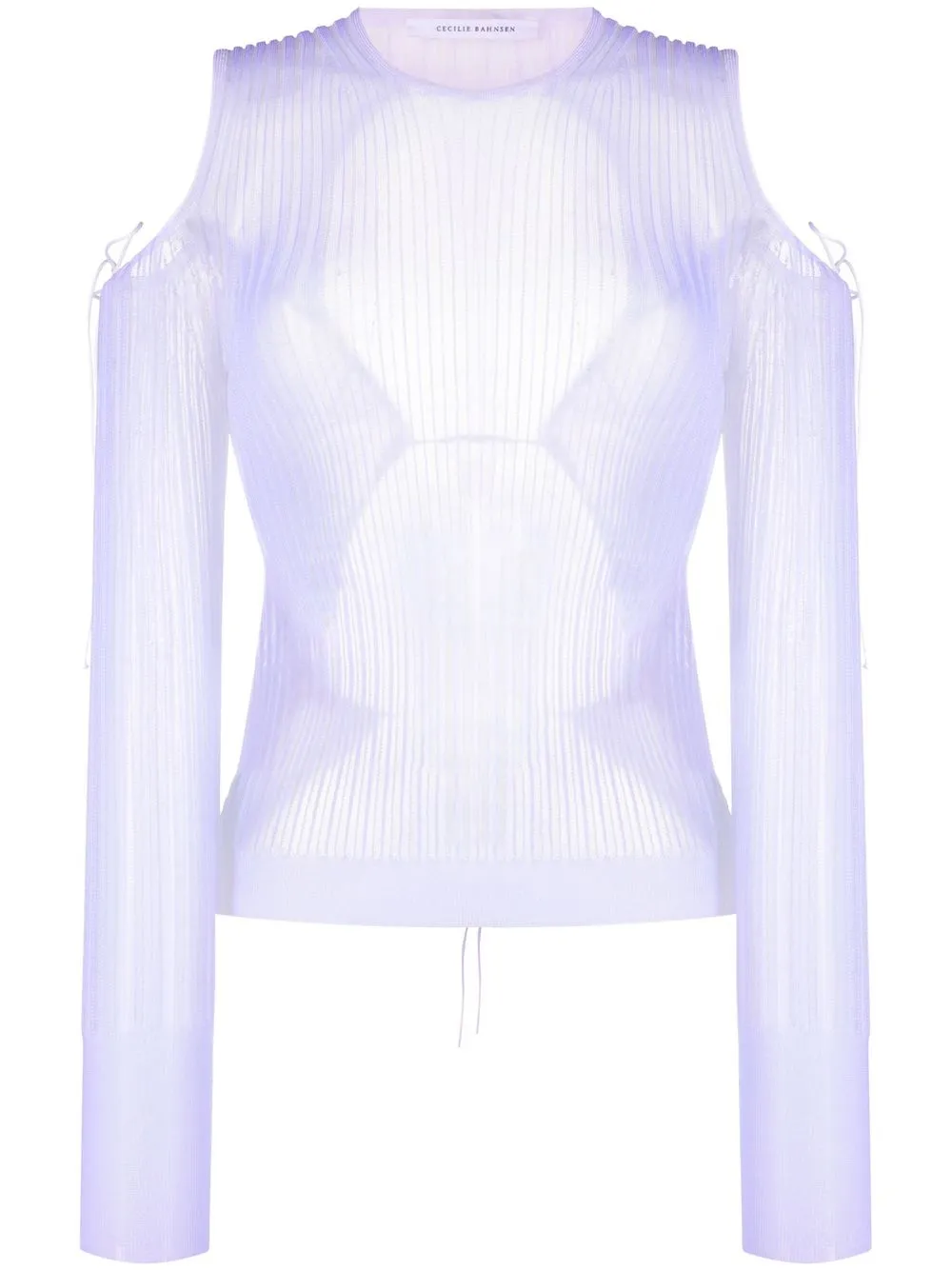 

Cecilie Bahnsen cut-out tie-fastening top - White