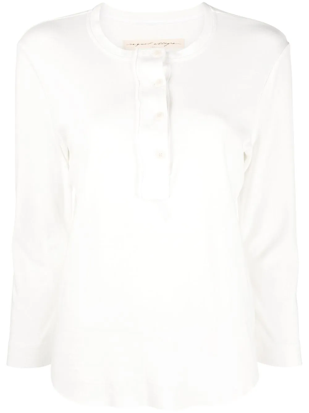 Raquel Allegra t-shirt à col tunisien - Blanc Top Merken Winkel