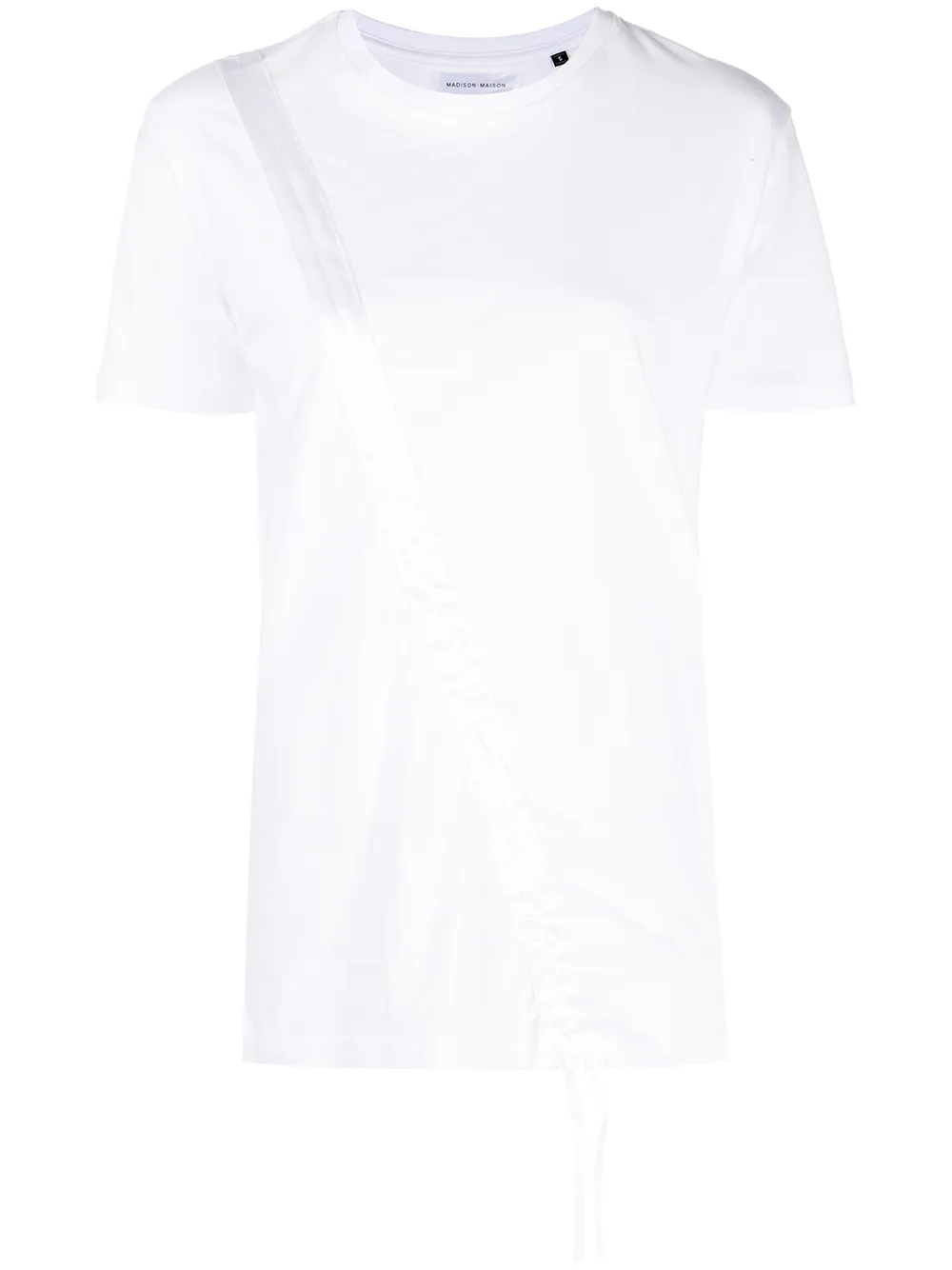 Madison.maison Drawstring Cotton T-shirt In White