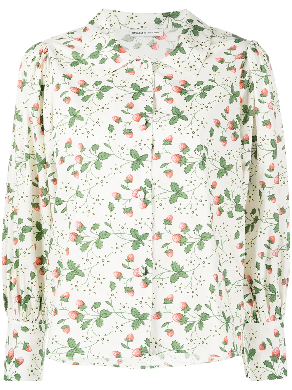 

Batsheva all-over strawberry-print shirt - White