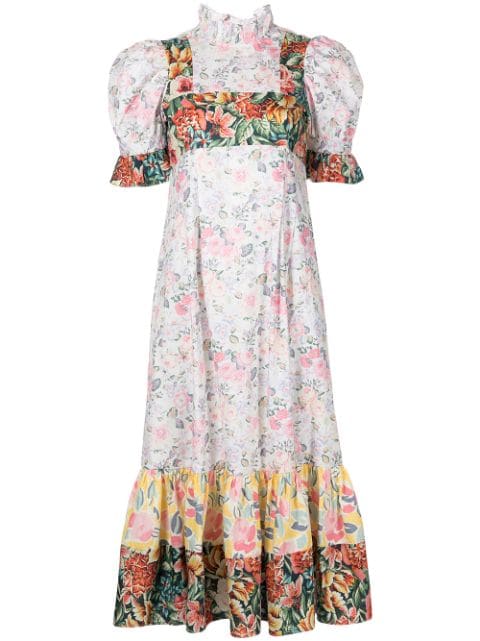 Batsheva floral-print ruffled dress