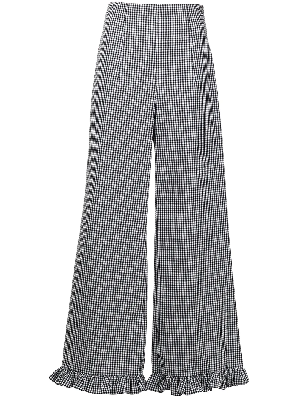 

Batsheva pantalones a cuadros gingham - Negro