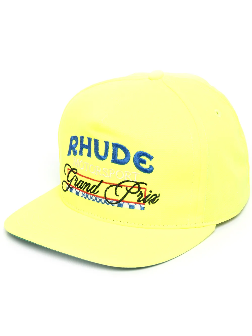 Rhude Grand Prix Baseball Cap In Yellow 