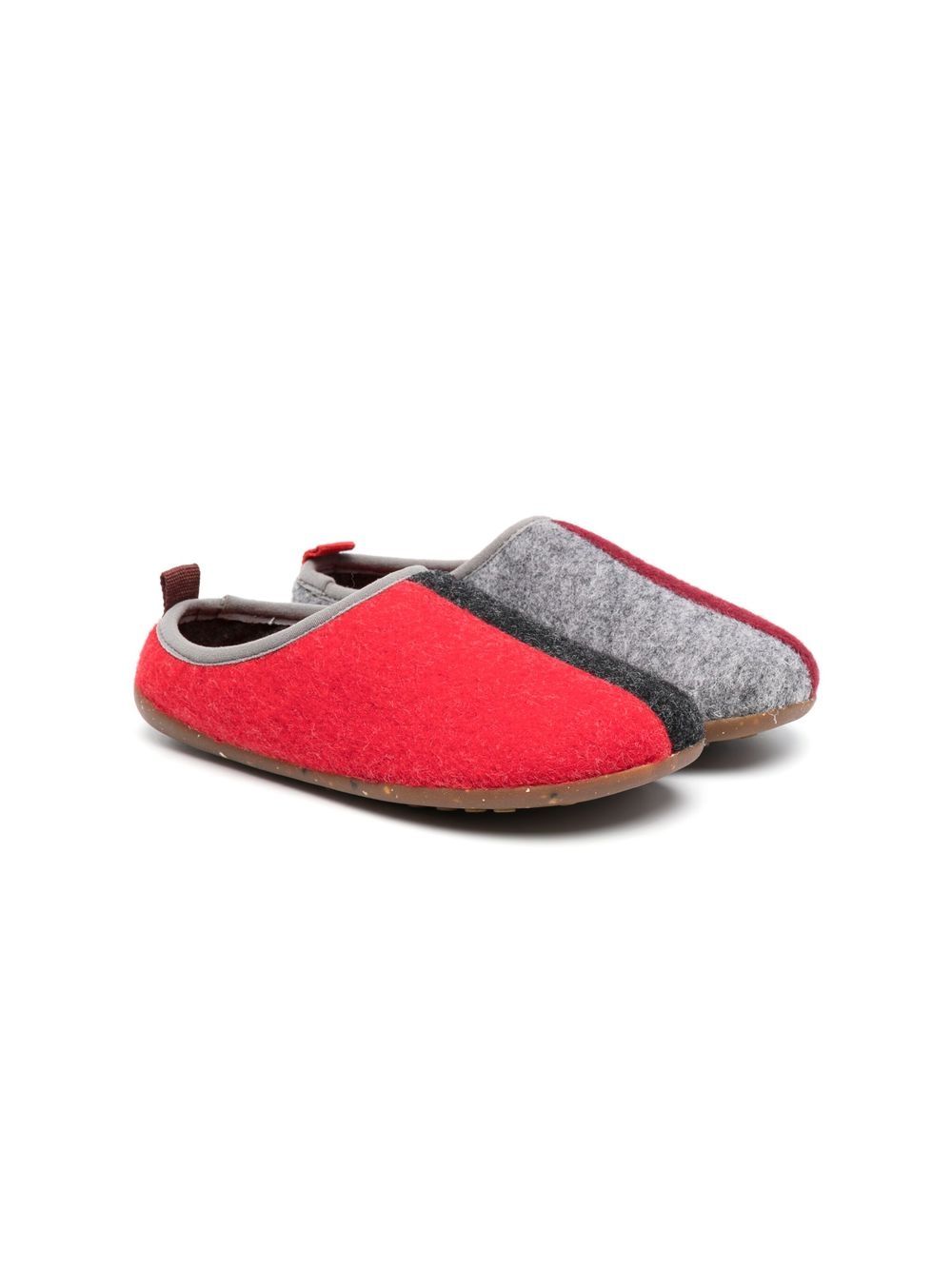 camper kids chaussons colour block en laine - gris