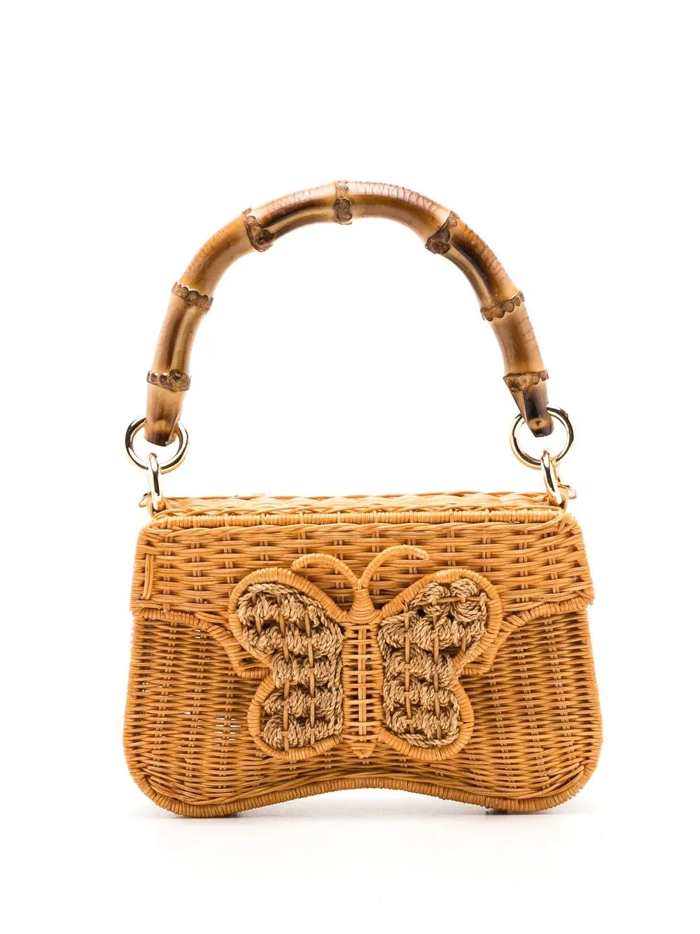 

SERPUI Jackie butterfly-woven tote bag - Brown