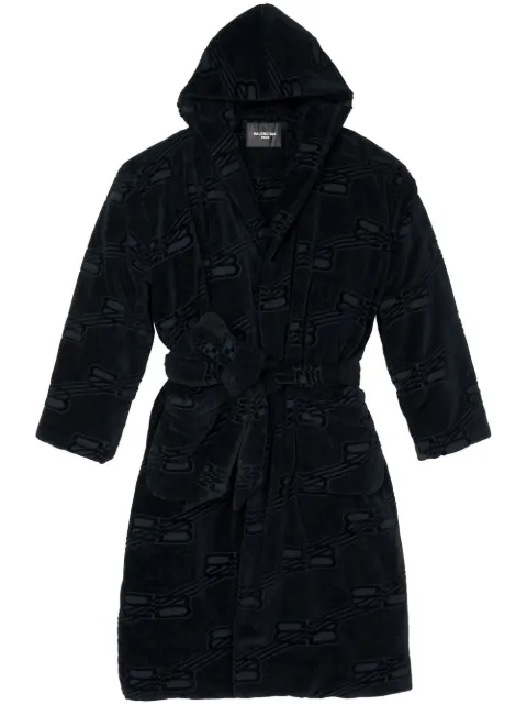 Balenciaga monogram-pattern fleece bathrobe
