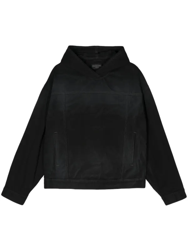 Balenciaga Cotton Hoodie Black FARFETCH CA