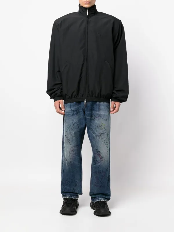 Balenciaga logo-print Zipped Track Jacket - Farfetch