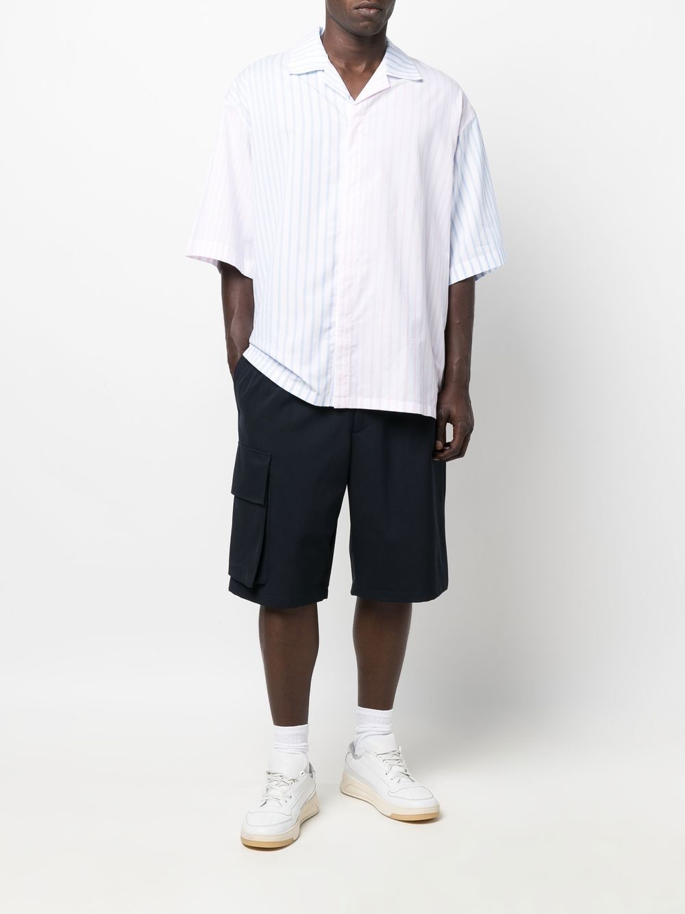 Maison Kitsuné stripe-print short-sleeved Shirt - Farfetch