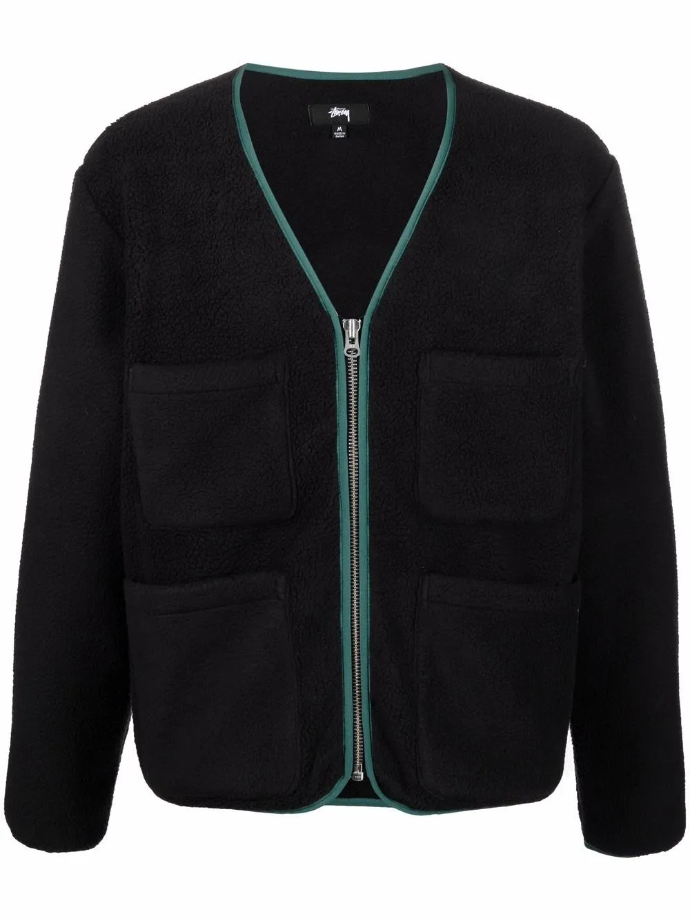 STUSSY ZIP-UP KNITTED CARDIGAN