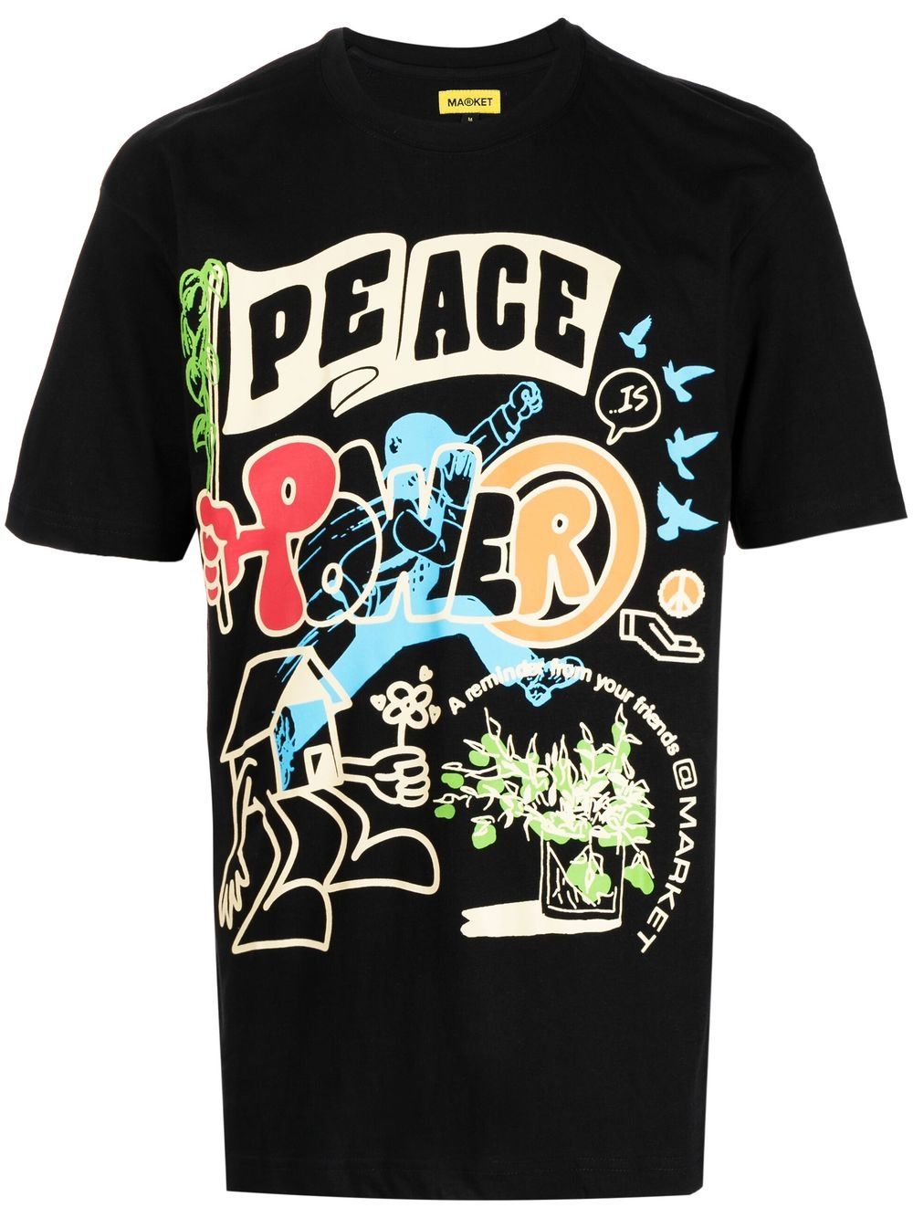 

MARKET playera con motivo Peace and Power - Negro