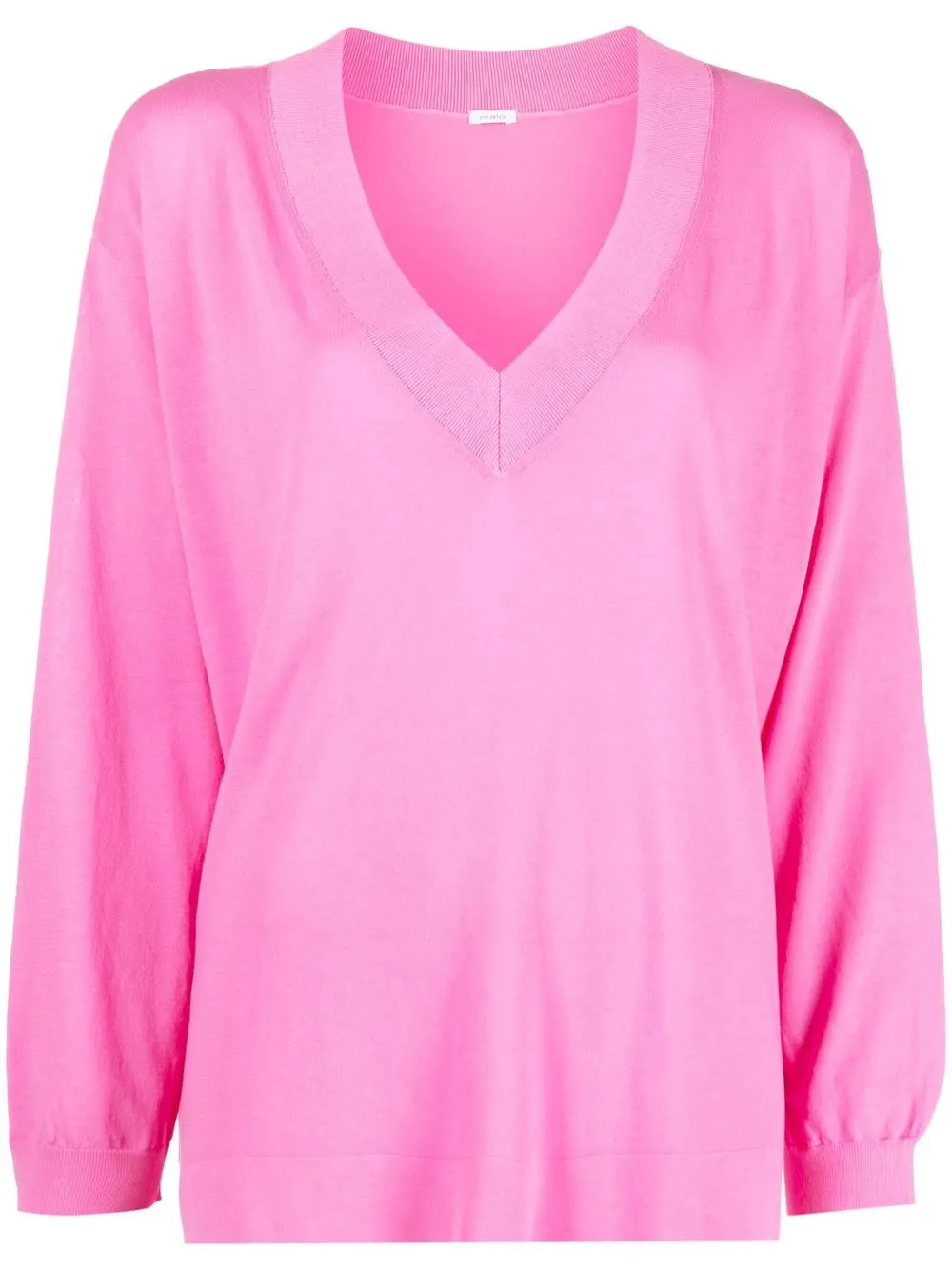 

Malo V-neck rib-trimmed jumper - Pink