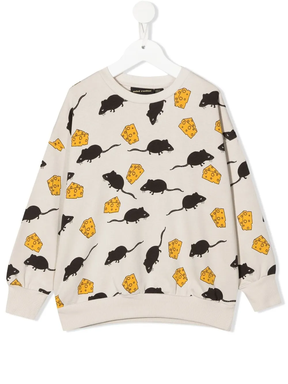 

Mini Rodini mouse-motif organic-cotton sweatshirt - Grey
