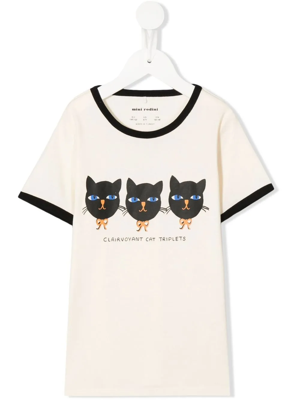 

Mini Rodini cat-motif cotton T-Shirt - Neutrals