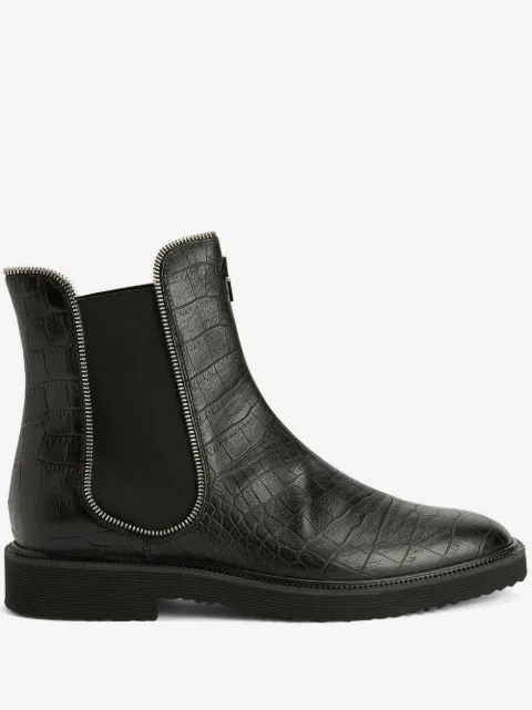 Giuseppe Zanotti Jaky crocodile-effect leather Chelsea boots