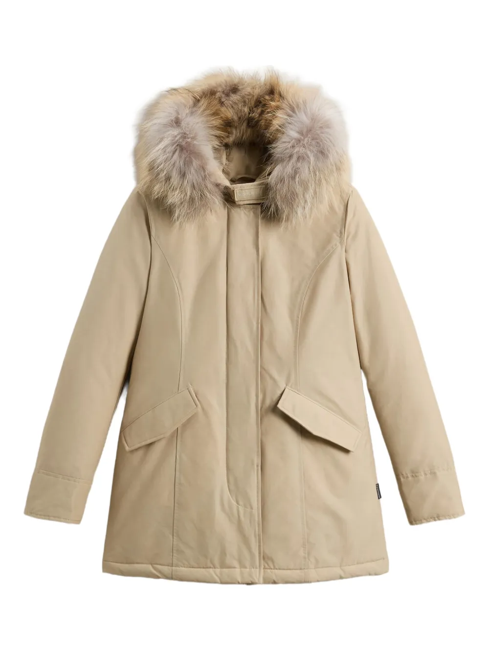 Woolrich fur-trimmed hooded jacket | Neutrals | Image 1