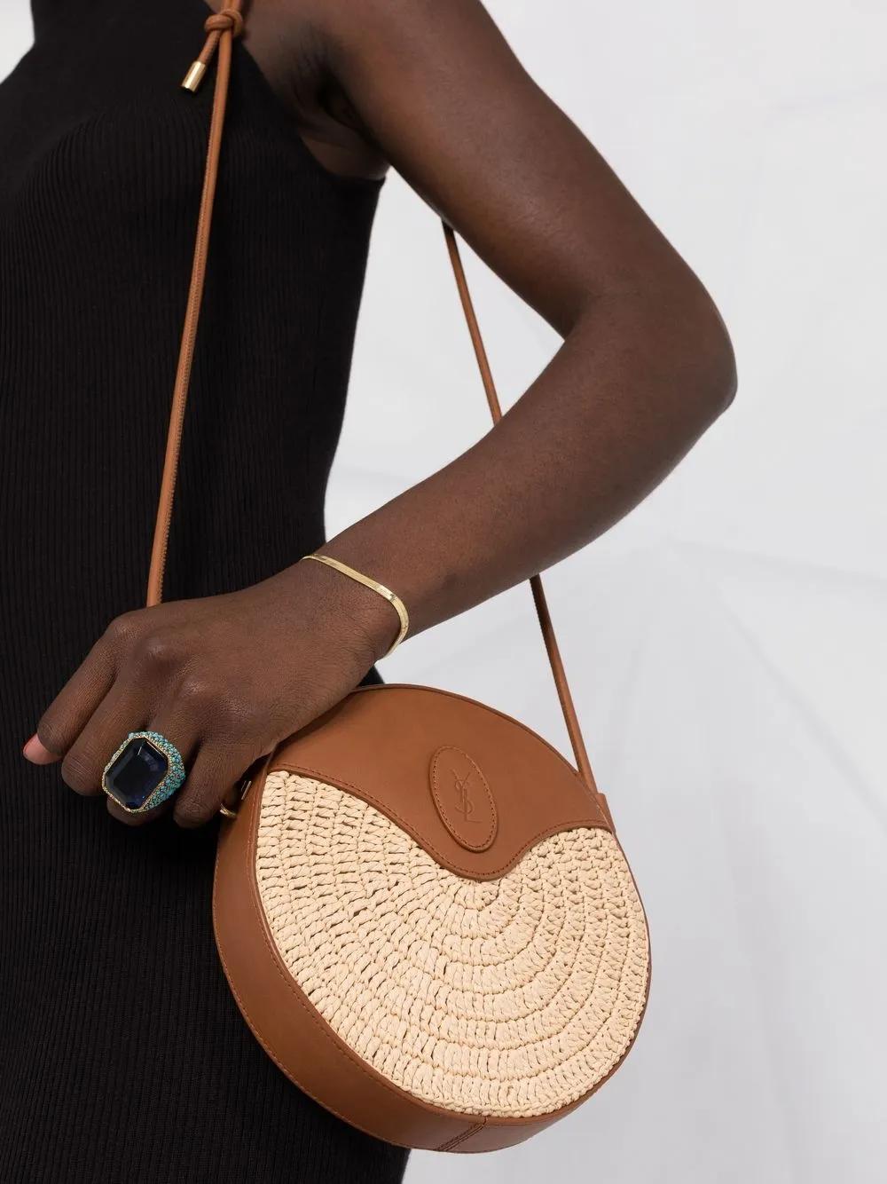 Saint Laurent Raffia Round Crossbody Bag Farfetch