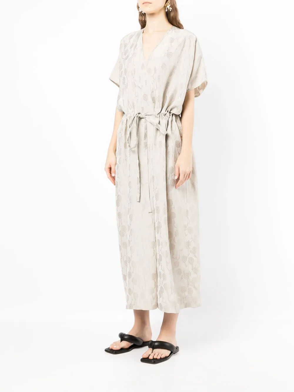 Uma Wang Jurk met bloemenprint Bruin