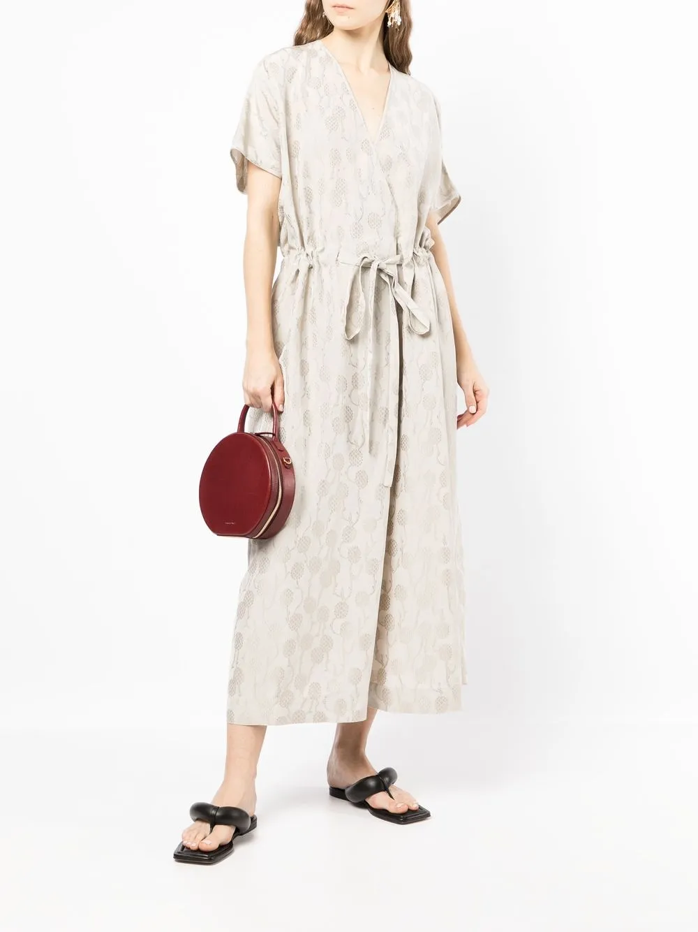 Uma Wang Jurk met bloemenprint Bruin