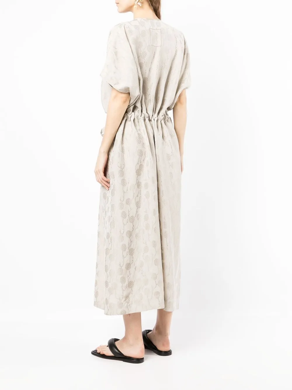 Uma Wang Jurk met bloemenprint Bruin