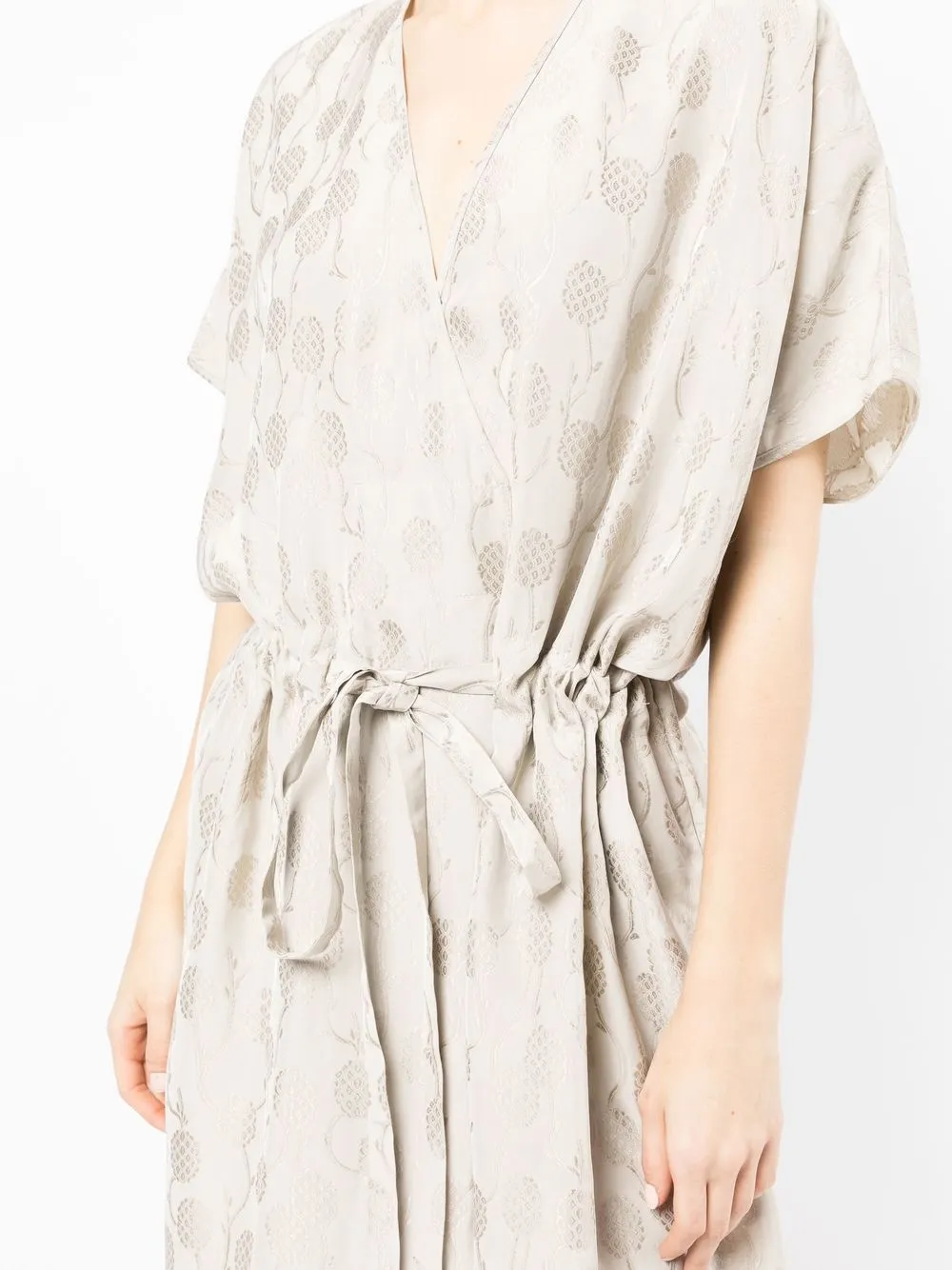 Uma Wang Jurk met bloemenprint Bruin