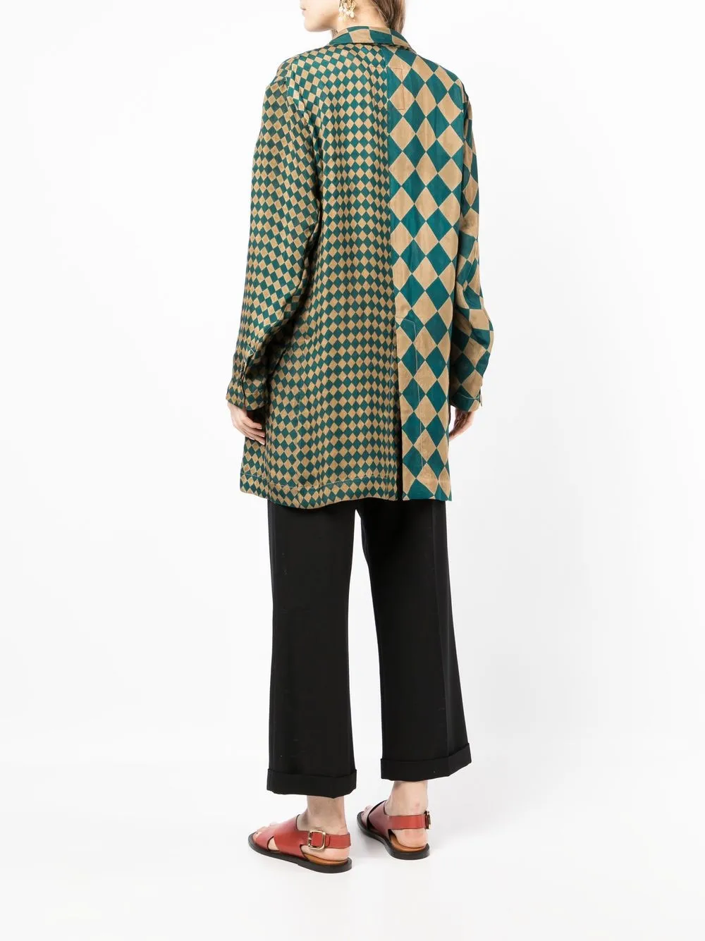 Uma Wang Mantel met print Groen