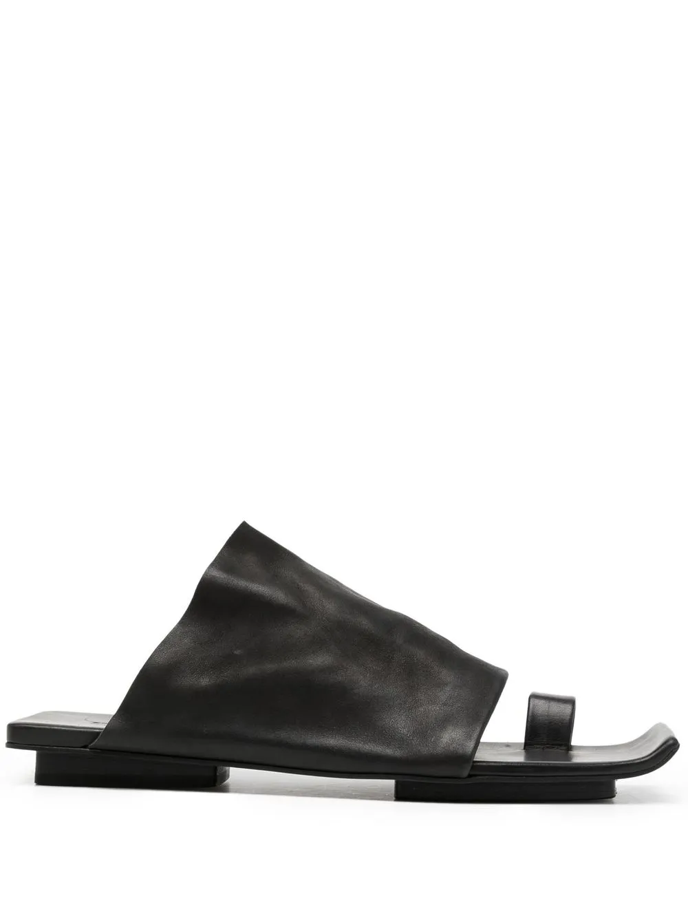 

Uma Wang platform leather-strap square sandals - Black